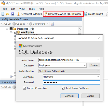 Azure SQL MySQL - Connect MySQL to Azure SQL Database